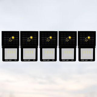 Set 5 Lampi solare de perete 200w cu panou solar integrat