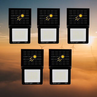 Set 5 Lampi solare de perete 100w cu panou solar integrat