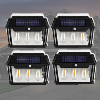 Set 4x lampa solara de perete cu bec