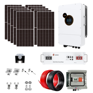 Sistem Fotovoltaic Complet cu invertor 5kW si acumulator Lifepo4 5kWh 10Panouri 460W