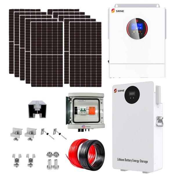 Sistem Fotovoltaic 5kW OffGrid Complet cu acumulator Lifepo4 5kWh 10Panouri 455W