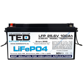 Acumulator LiFePO4 24V 100Ah cu Smart BMS si Bluetooth