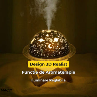 Lampa de veghe saturn 3D cu umidificator 250 ml