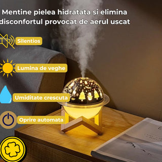 Lampa de veghe saturn 3D cu umidificator 250 ml