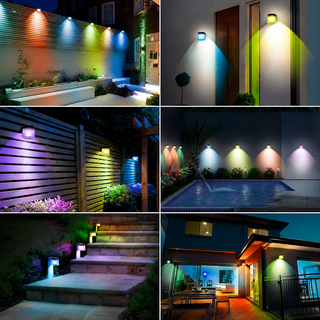 Set de lampi solare de perete 6 bucati RGB x27