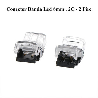 Conector pentru banda led cu 2 pini - 2 fire de 8mm IP65