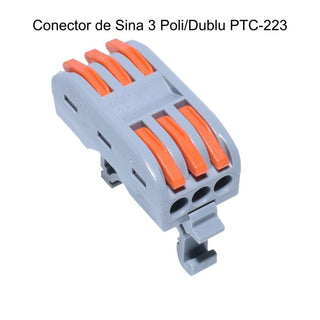 Conector Rapid cu sina 3 contacte cap dublu