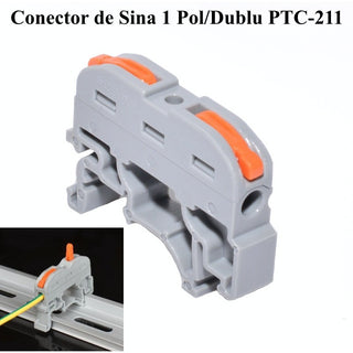 Conector Rapid cu sina 1 contact cap dublu