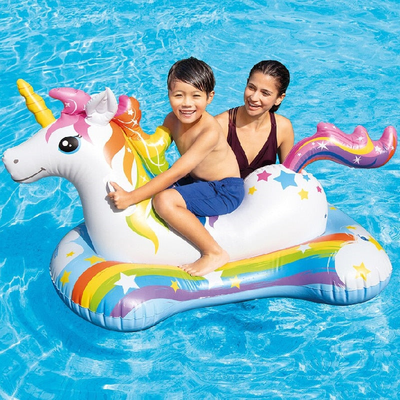 Saltea gonflabila pentru copii, tip unicorn, 163 cm x 86 cm, special pentru piscina, plaja