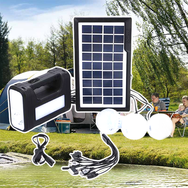 Kit solar fotovoltaic cu 3 becuri USB lampa cu LED-uri