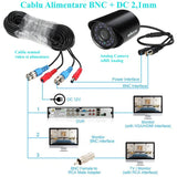 Cablu camere supraveghere, cu alimentare DC 2,1mm / 30m