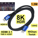 Cablu HDMI Rezolutie 8K 1,5m HDTV 144Hz