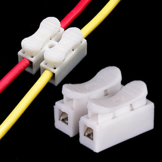 Conector rapid alb de legatura cu 2 contacte