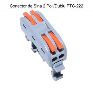 Conector Rapid cu sina 2 contacte cap dublu