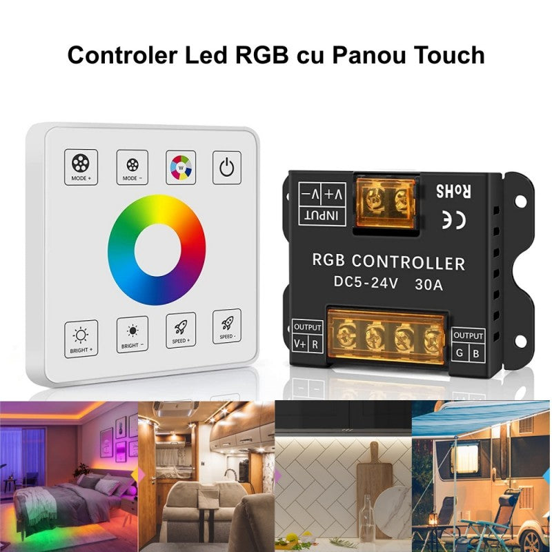 Controler pentru banda led RGB cu panou tactil