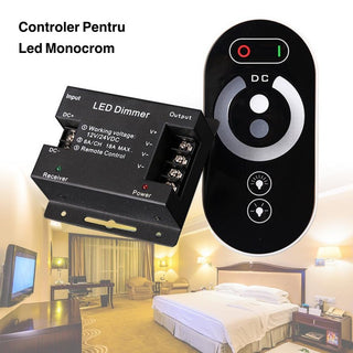 Controler monocrom cu telecomanda pentru banda led 12V/24V DC