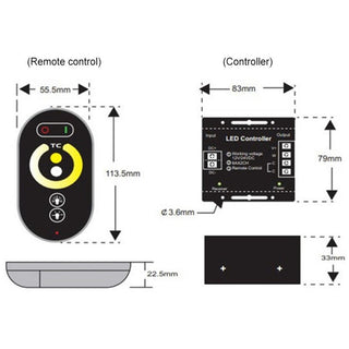 Controler monocrom cu telecomanda pentru banda led 12V/24V DC