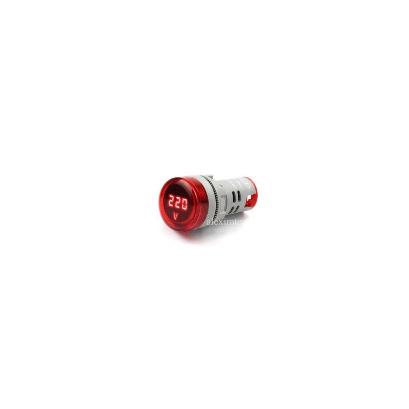 Volmetru digital rotund culoare rosu 250V/AC 20-500V