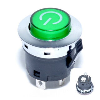 Buton intrerupator push cu retinere verde 12V 20A
