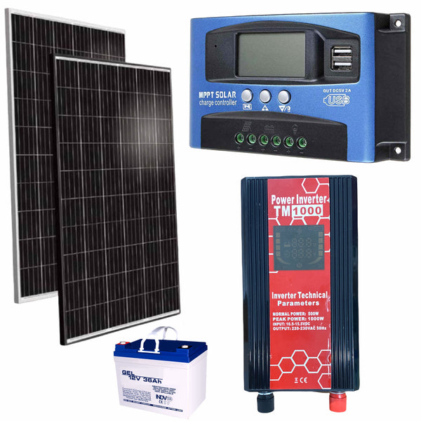 Kit Panouri Fotovoltaice Invertor 1KVA 220V MPPT Solar