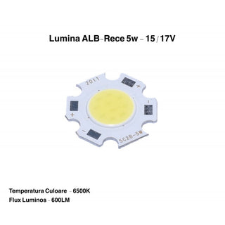 Dioda led COB 5W 15-17V lumina rece dimensiune 11mm