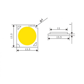 Dioda led COB 20W 36V lumina rece dimensiune 13.5 mm