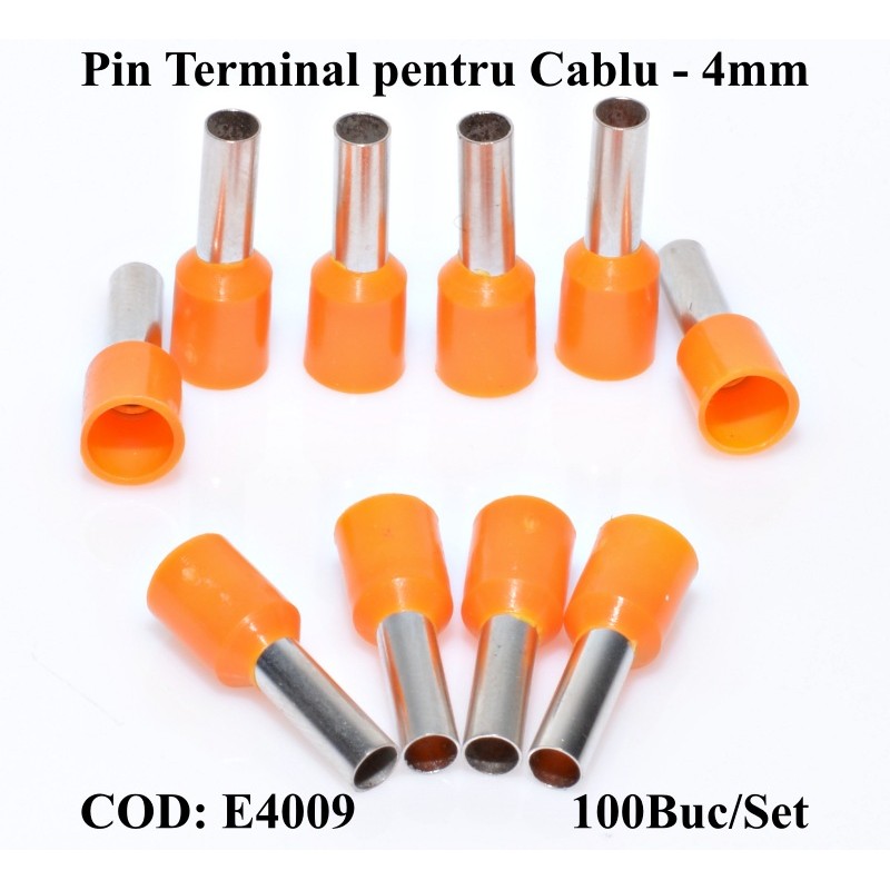 Pin terminali de cablu E4009 portocaliu set 100buc