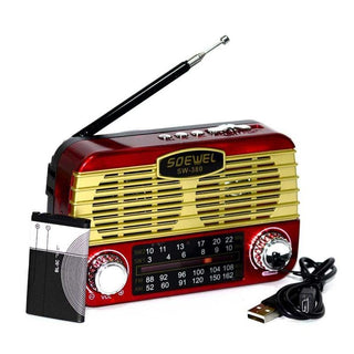 RADIO PORTABIL MODEL RETRO CU BLUETOOTH - FUNCTIE RADIO FM - MP3 USB MICROSD - pedavo