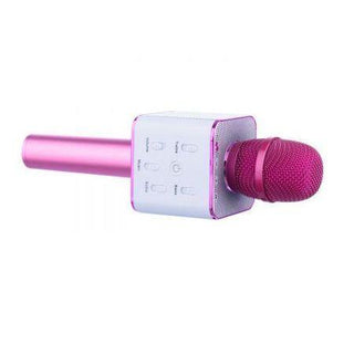 Microfon Karaoke Wireless cu Bluetooth SoundVox Q7 cu Boxa Inclusa, Roz - pedavo