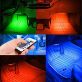 Lumini Ambientale auto Kit interior LED 12 SMD RGB cu telecomanda Wireless,Intensitate reglabila - pedavo