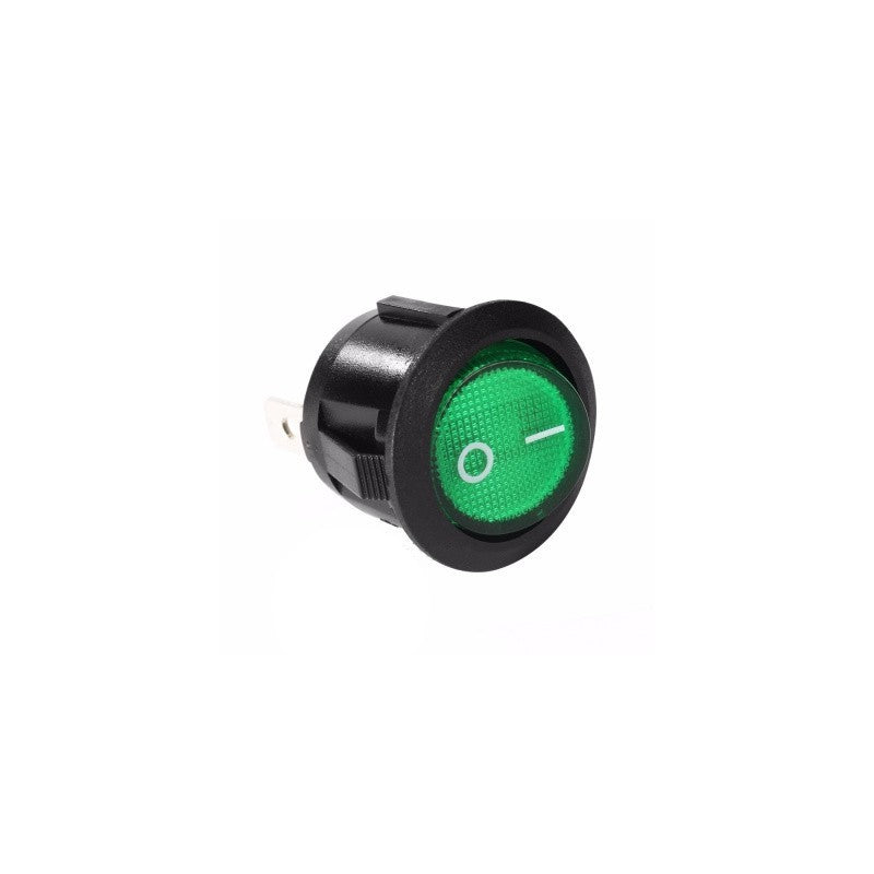 Intrerupator buton on-off verde cu led